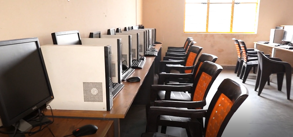 Classroom interior with students