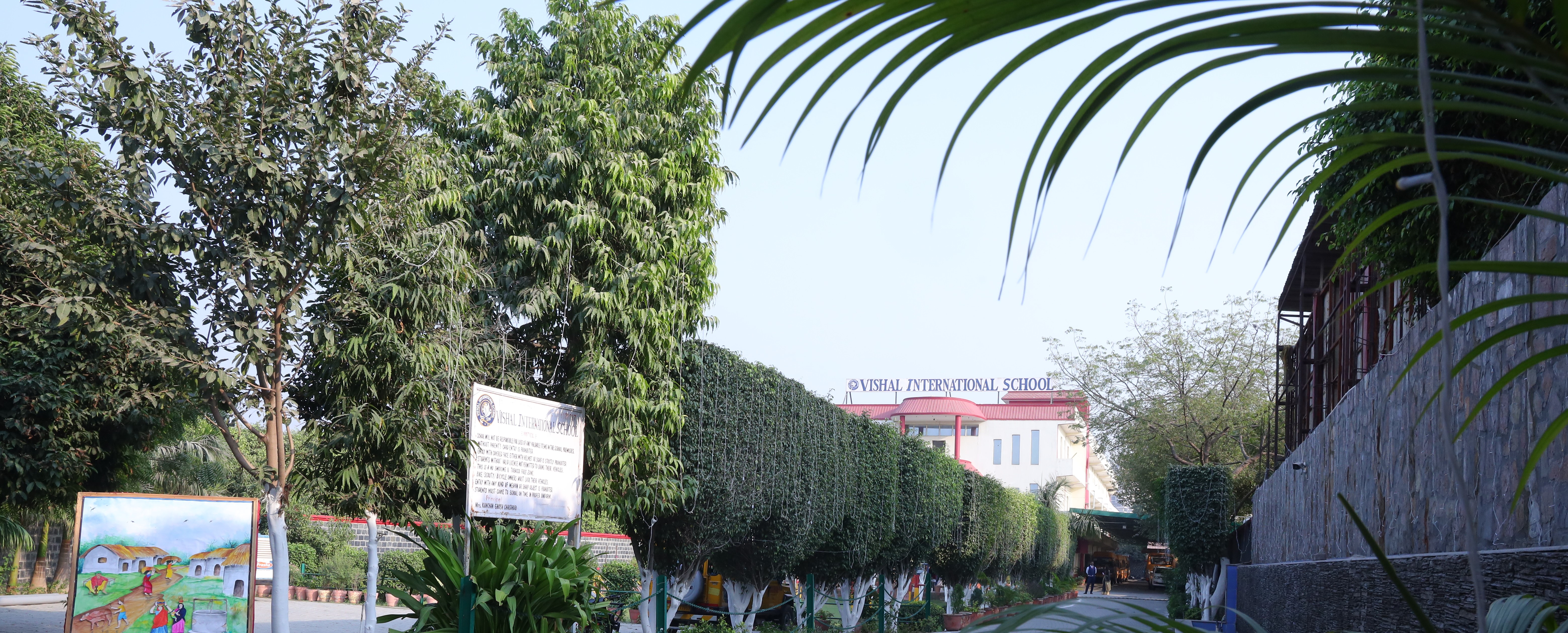 Classroom interior with students