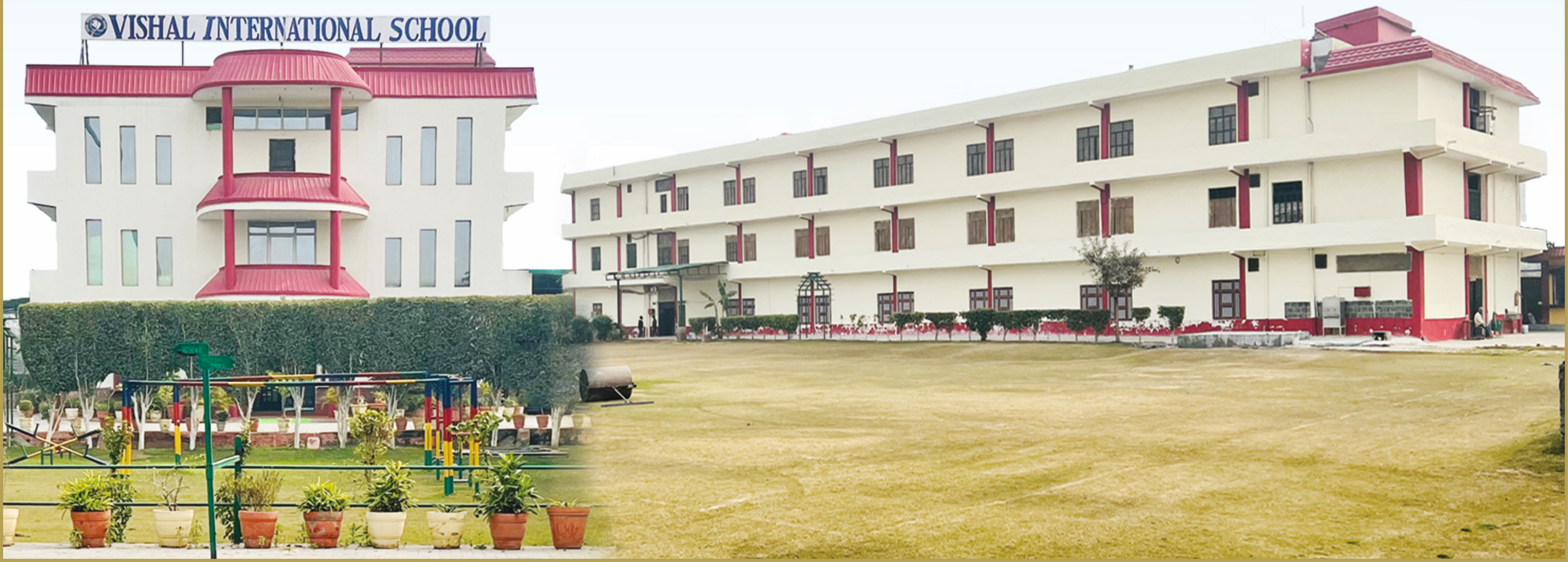 Main school building with modern architecture